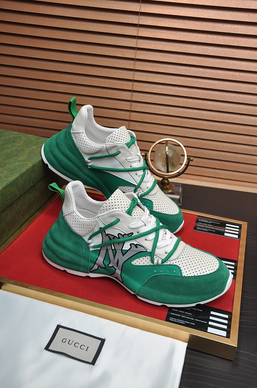 MLB x Gucci Men’s Sneaker GG Run In Green White SNK429417262