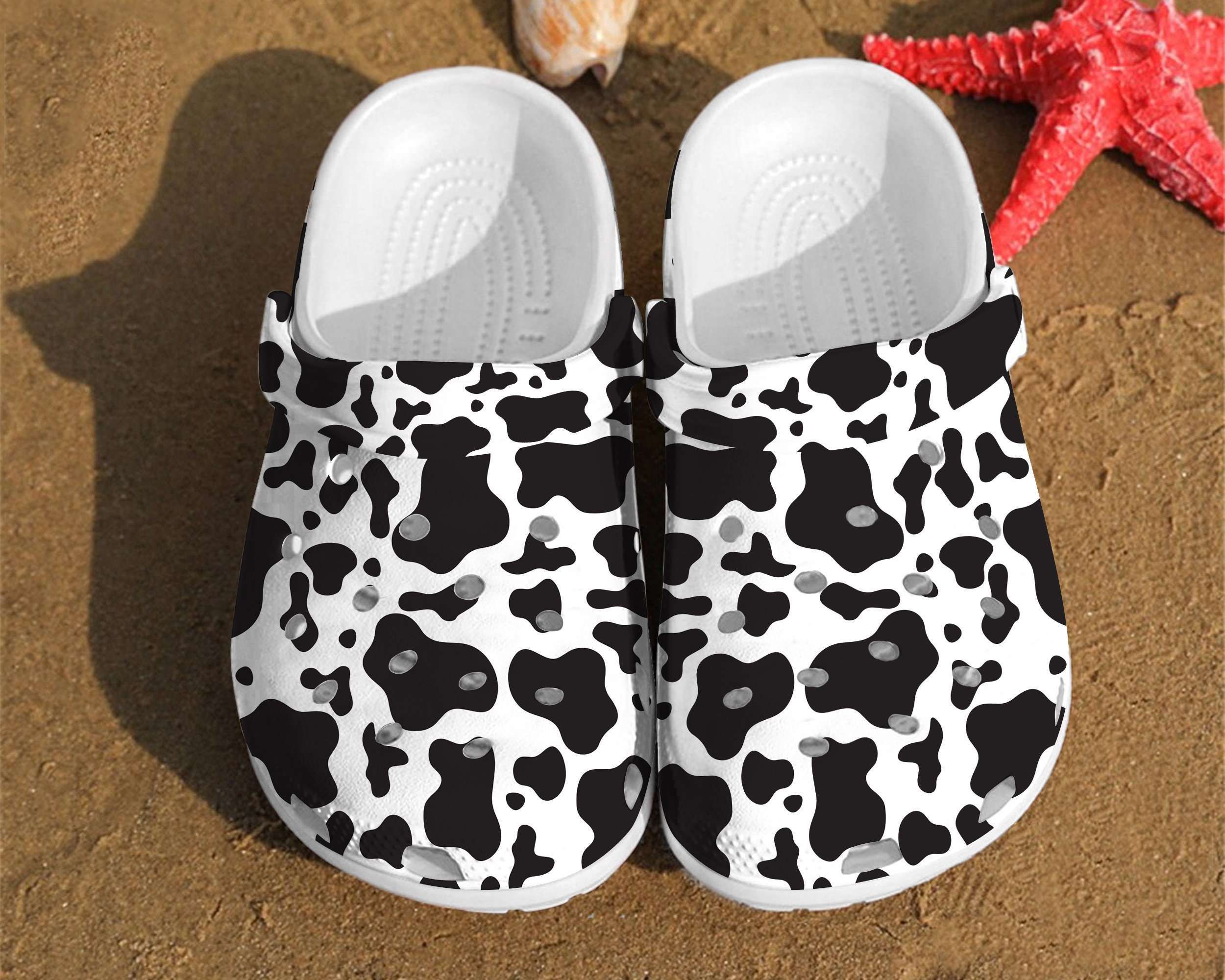 Cow Pattern Skin Dairy Farmer Cattle Lovers Birthday Him Crocs Clog