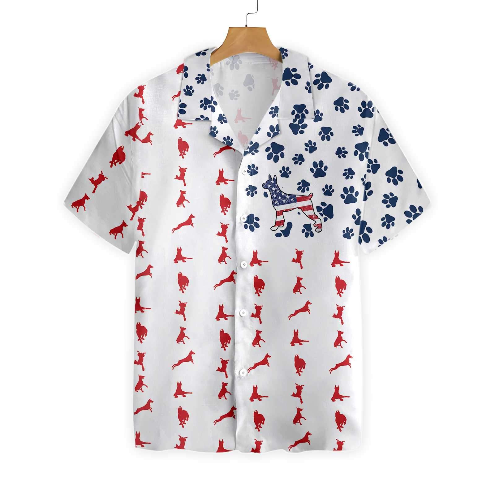 Doberman American Flag Hawaii Shirt Ha38106