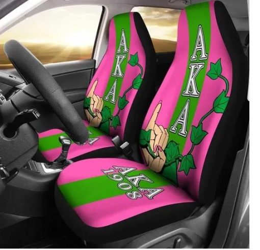 Alpha Kappa Alpha Aka 1908 Hand Sign Ivy Leaf Car Seat Cover