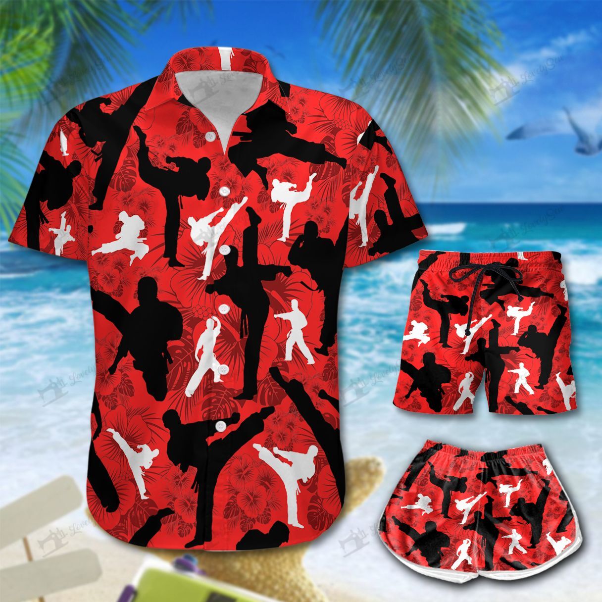 Karate Man Fighting Hawaiian Shirt Shorts Ha35901