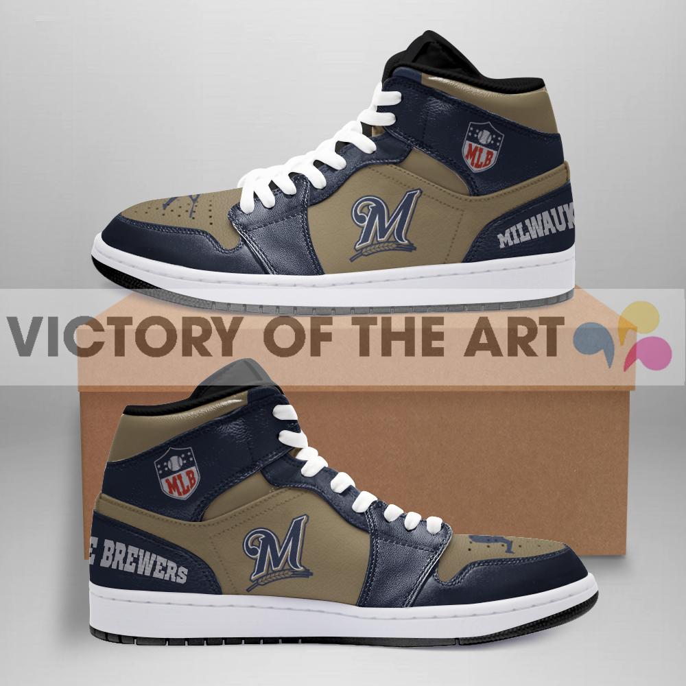 Simple Logo Milwaukee Brewers Jordan Shoes