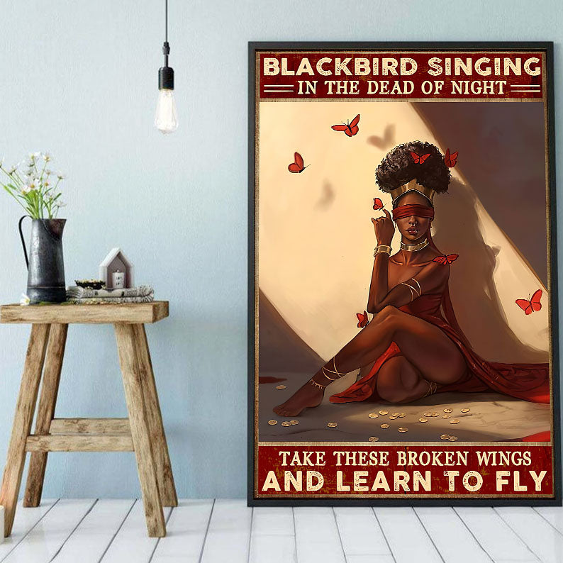 Black African American Canvas Art Abstract Brown Skin Poster Empowered Women African King Beautiful Wall Decor At Home