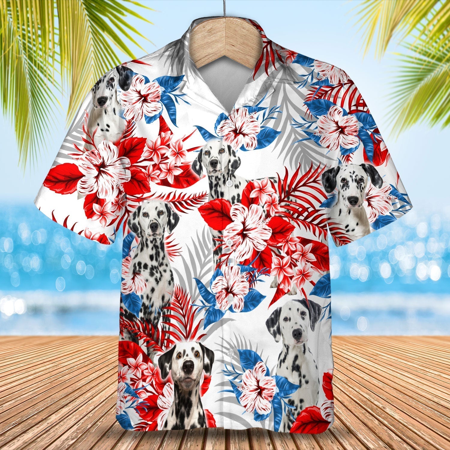 Dalmatian Usa Flag Hawaii Hawaii Aloha Shirt For Dog Lover Ha27196