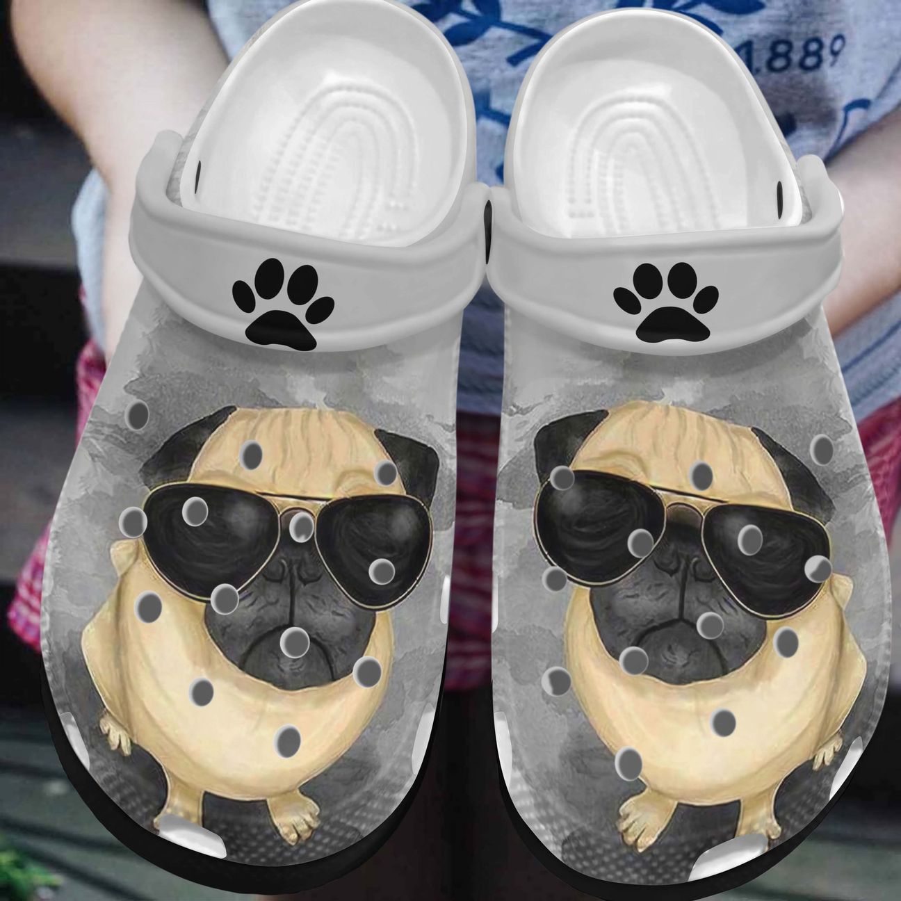 Pug Personalized Clog, Custom Name, Text, Color, Number Fashion Style For Women, Men, Kid, Print 3D Cool Pug