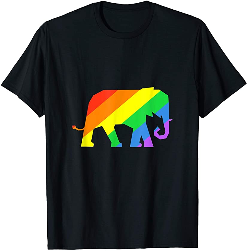 Proud Gay Republican LGBTQ Rainbow Color Elephant T-Shirt