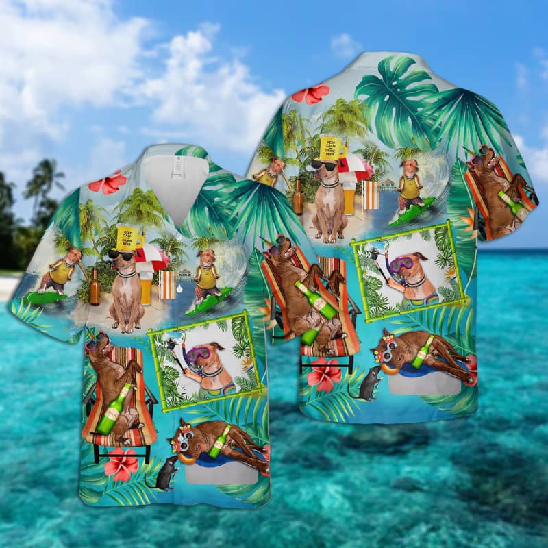 American Pit Bull Terrier – Surfing Hawaiian Shirt