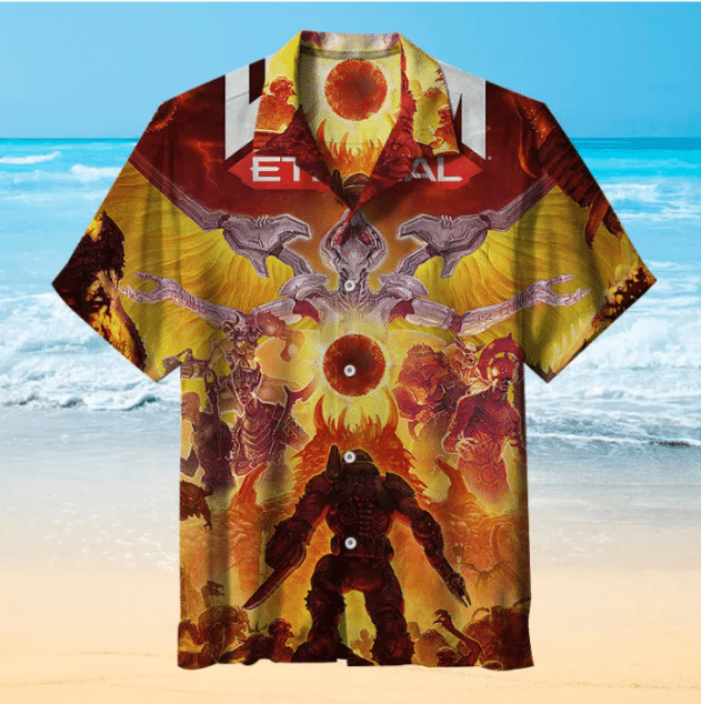 Doom 3 For Man And Woman Print Short Sleeve Hawaii Shirt Ha6203