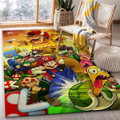 Super Mario Bros Nintendo Switch Gaming Collection Rug All Over Print Logo Custom Area Rug Carpet Full Sizes Home Living Rug Carpet Decor