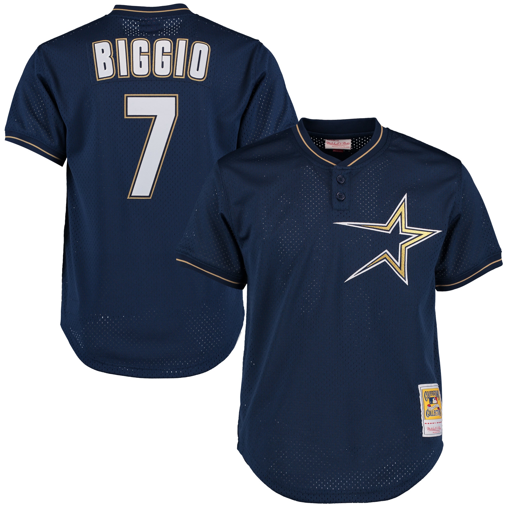 Men’s Houston Astros Craig Biggio Mitchell & Ness Navy Cooperstown Collection Batting Practice Jersey