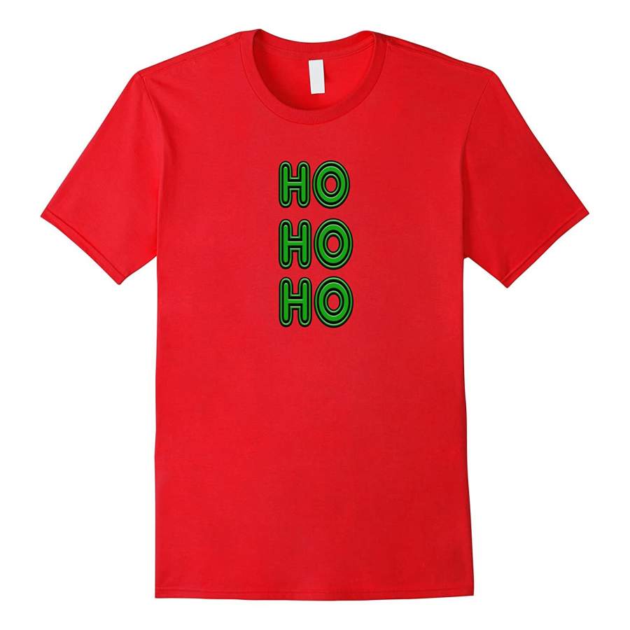 80’s Vintage Neon Sign Green Ho Ho Ho Ugly Christmas T-Shirt