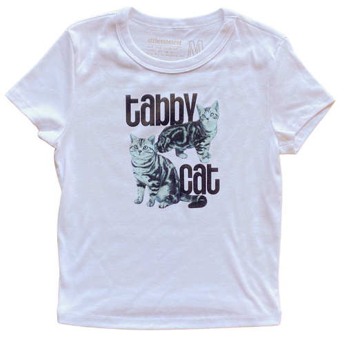 Tabby Cat v1 Women   s Baby Rib Ladies Tee Shirt Outfit  For Men  For Women