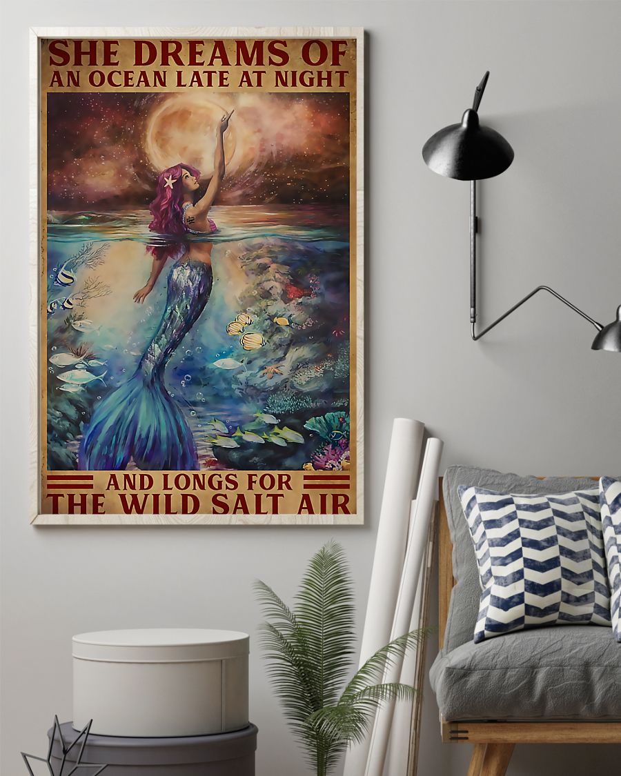 Mermaid An Ocean Late Vertical Canvas And Poster | Wall Decor Visual Art