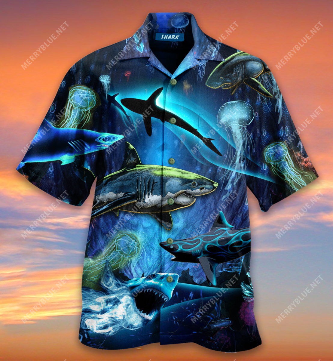 Special Sharks In The Deep Ocean Short Sleeve Shirt