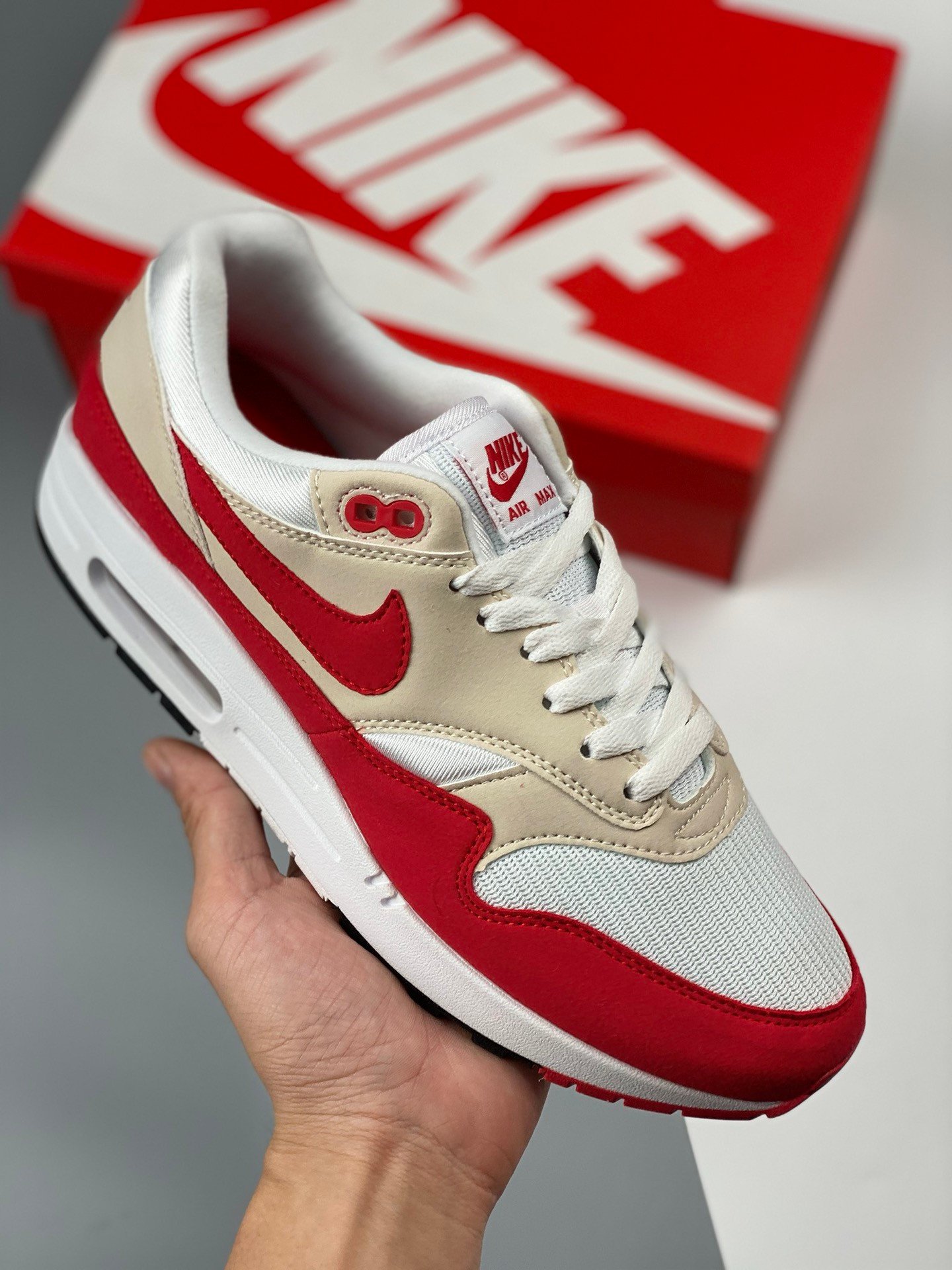 Nike Air Max 1 Anniversary WhiteUniversity Red 908375-103 5338475