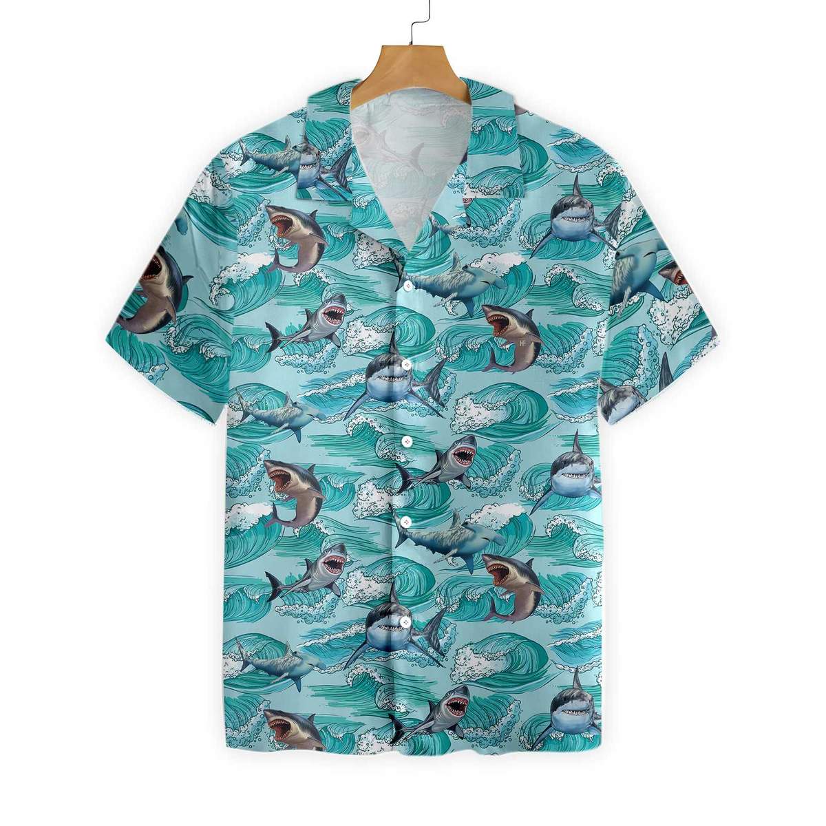 Sharks On Sea Waves Hawaiian Shirt