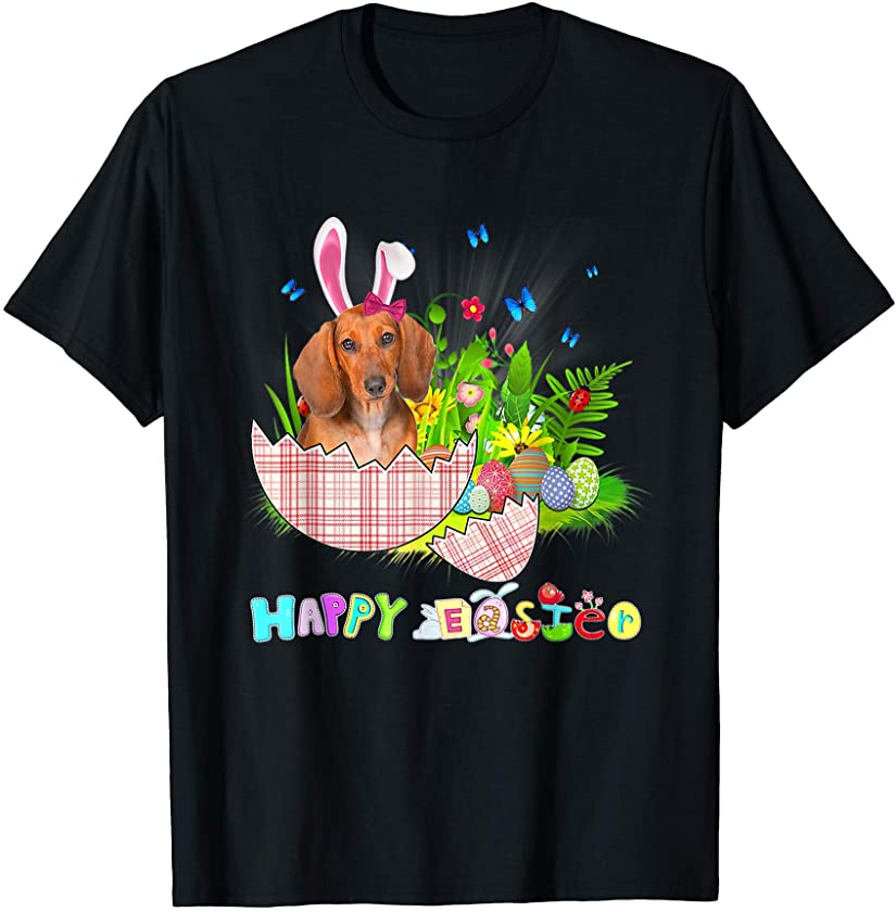 Dachshund Happy Easter Bunny Eggs Lover T-Shirt