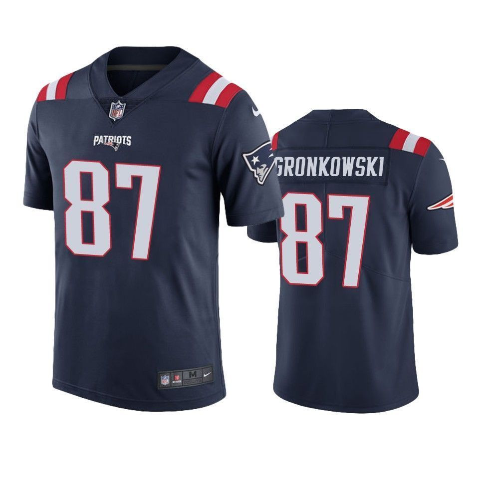 New England Patriots Rob Gronkowski Navy Color Rush Limited 3D Jersey