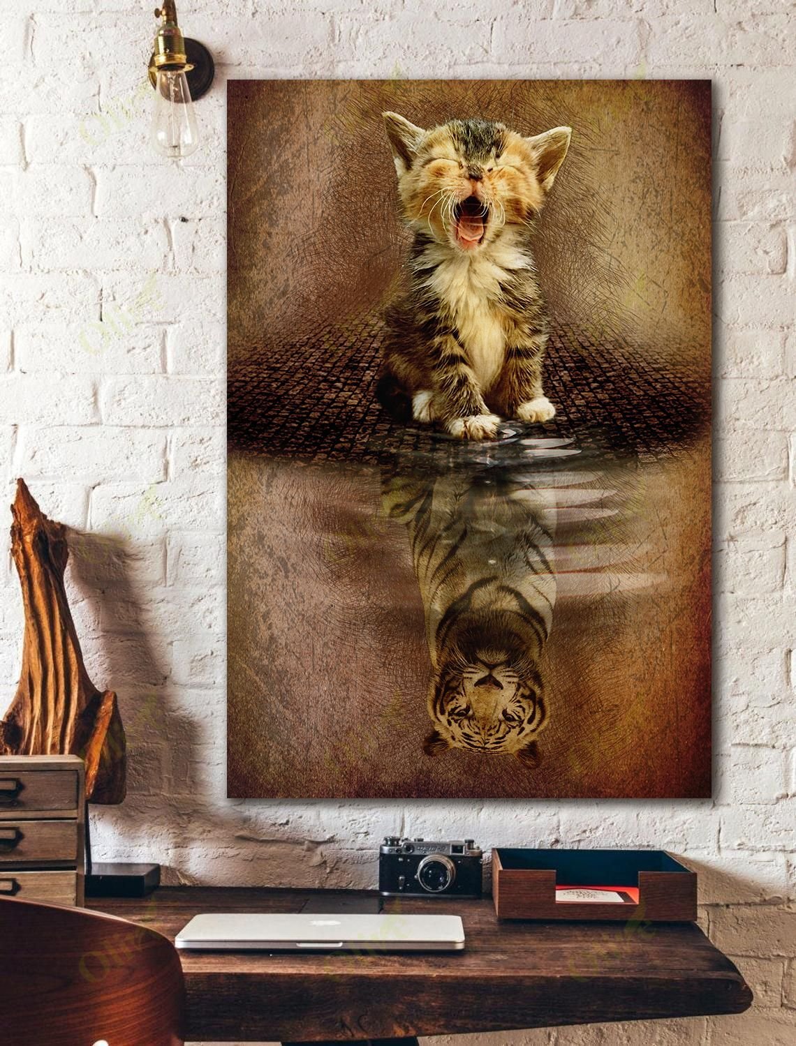 Cat – A Brave Little Tiger Poster Print, Canvas Poster Wall Art, Canvas Wall Decor