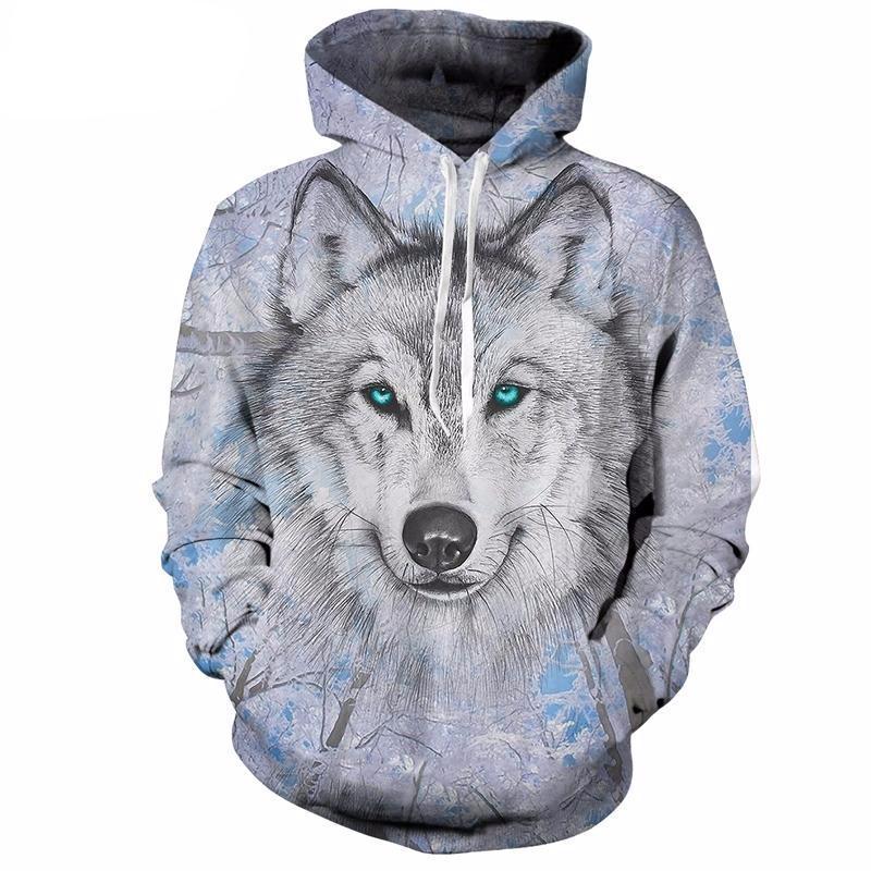 Wolf Sketch 3D Printed Hoodie