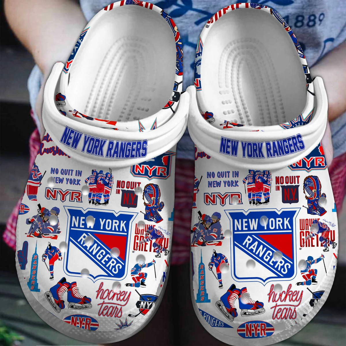 New York Rangers Ice hockey team NHL Sport Crocs Clogs Crocband Shoes Comfortable For Men Women and Kids 2