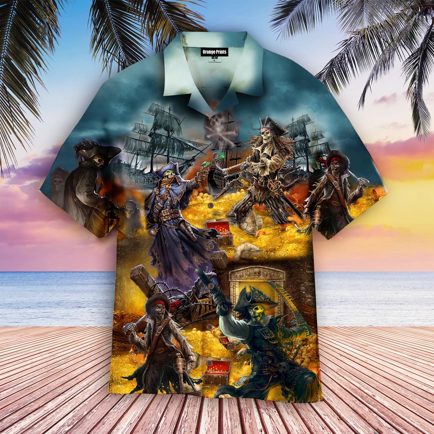 Pirate Skull Treasure Hawaii Shirt For Men And Women Ha77135