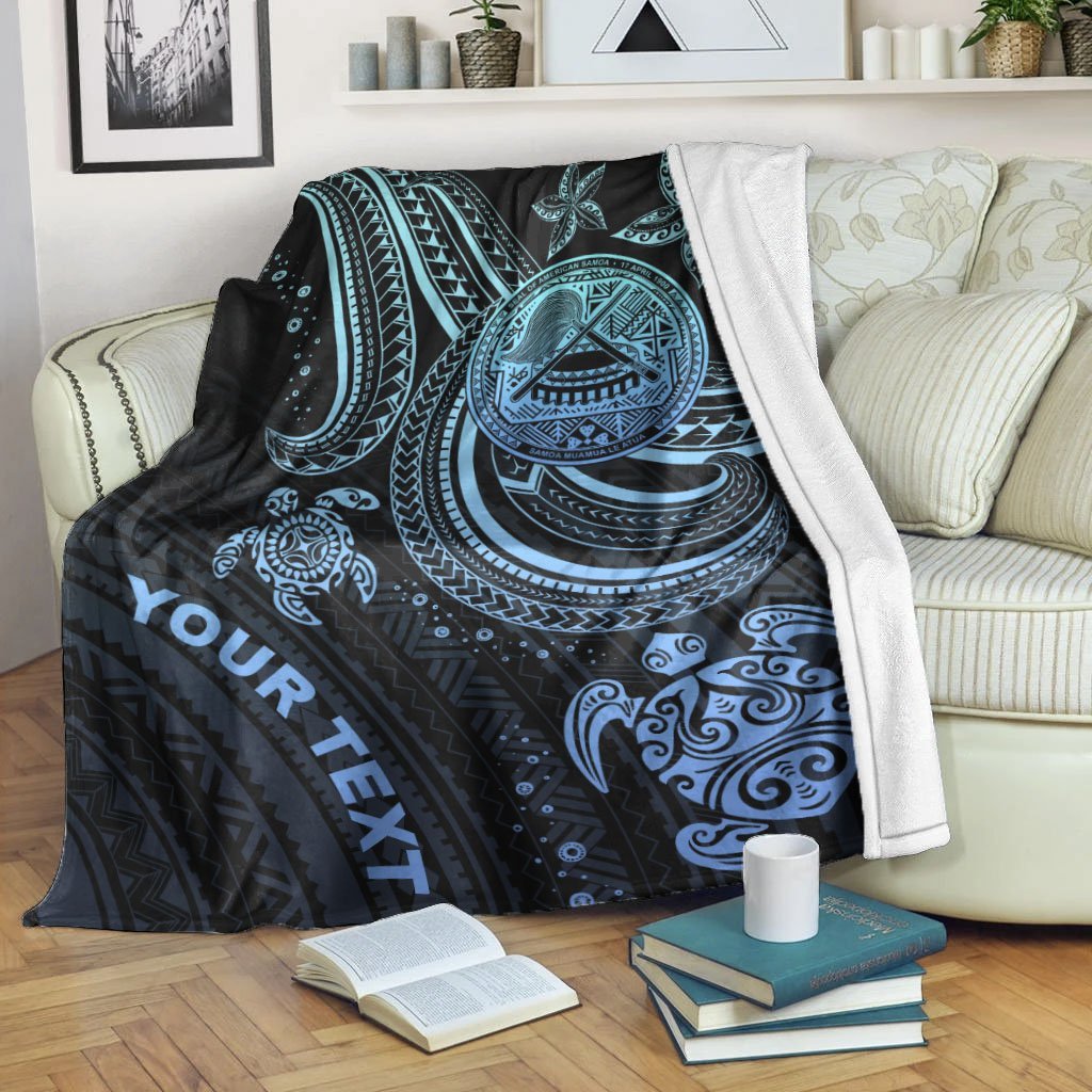 American Samoa Custom Personalised Premium Blanket- Blue Turtle – BN26