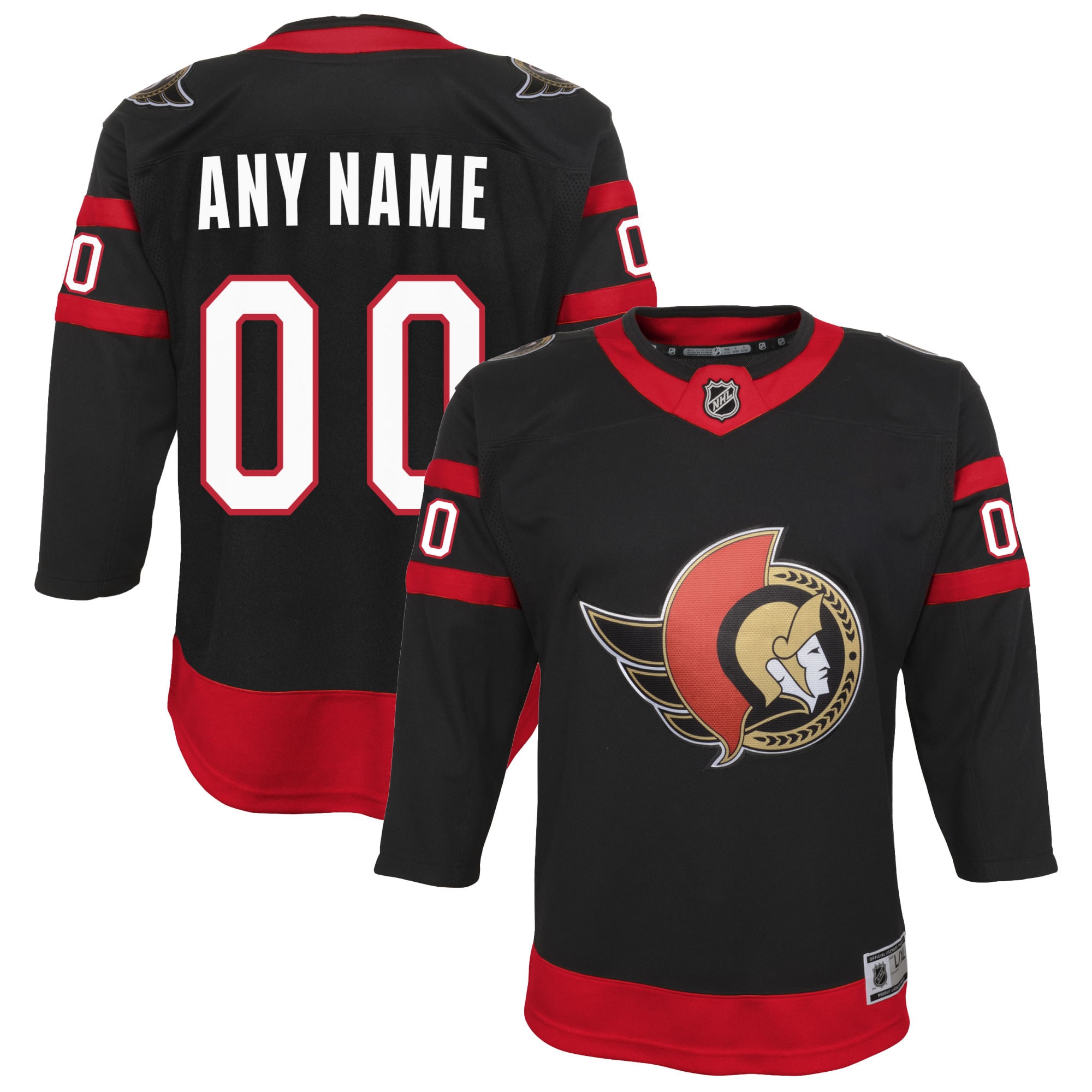 Ottawa Senators Youth Home Custom Premier Jersey – Black