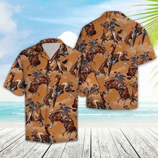 Cowboys Hangout Together Brown Amazing Design Aloha Hawaii Shirts For Men Women Ha35264