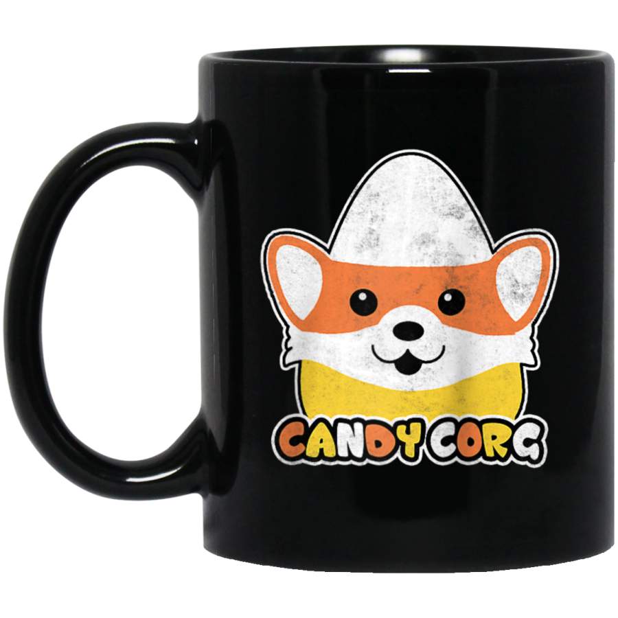 Candy Corn Corgi Halloween Dog Candy Corg Baseball Black Mug