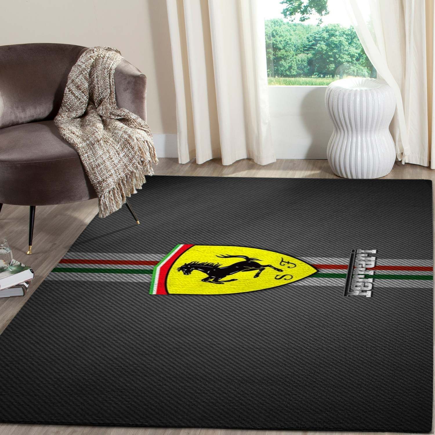 Ferrari Logo SuperCars Area Rugs Living Room Carpet FN121221 Local Brands Floor Decor