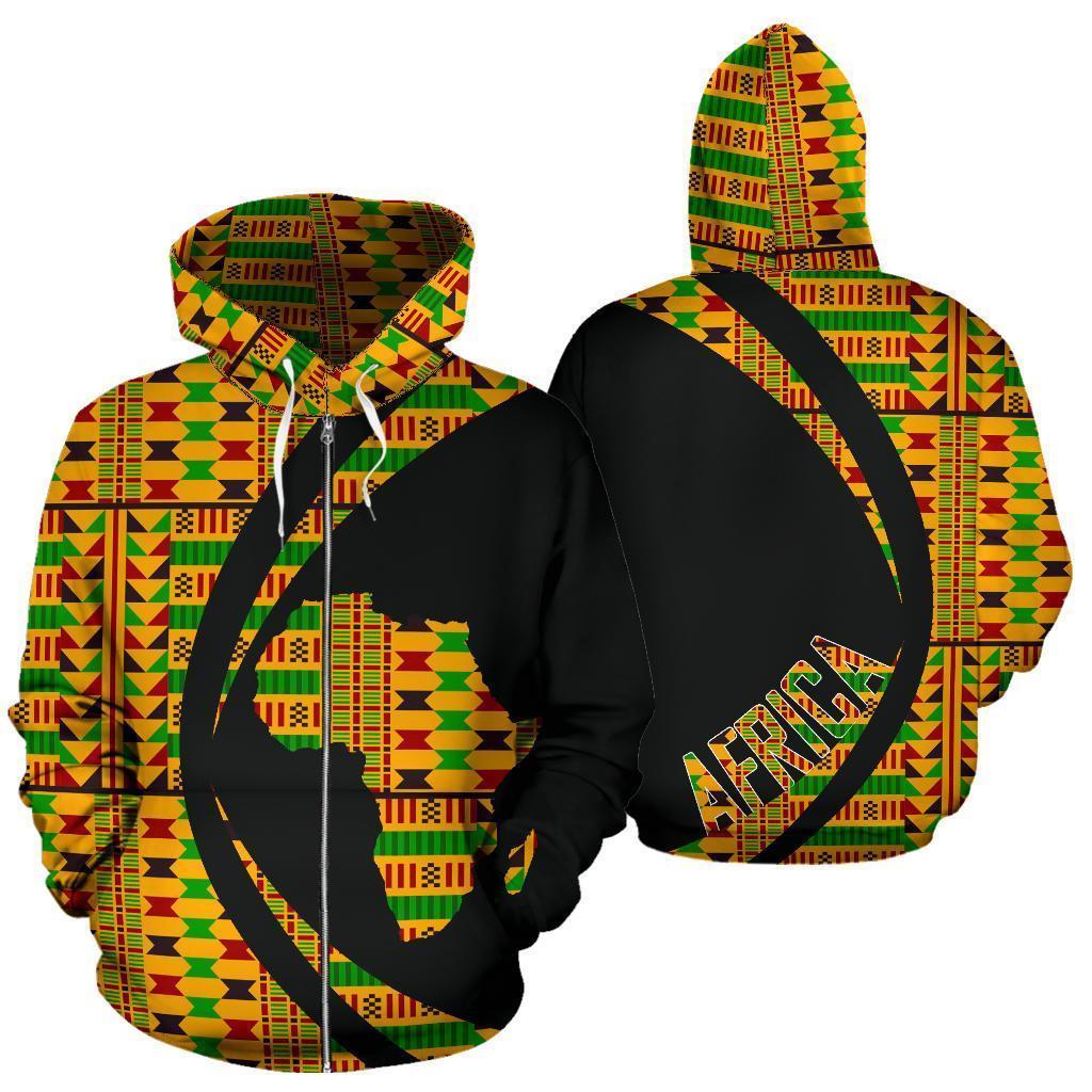 Greek Life Hoodie – Circle Kente Weaver Combined Zip Hoodie