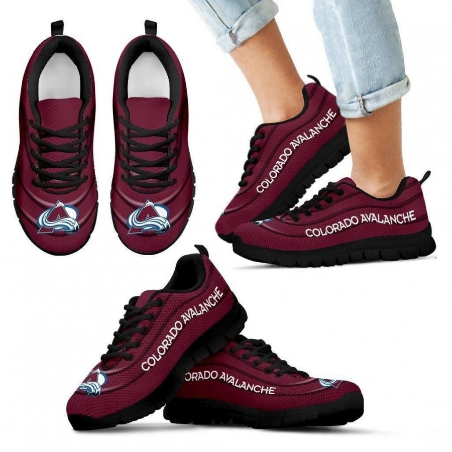 Wave Red Floating Pattern Colorado Avalanche Sneakers #537