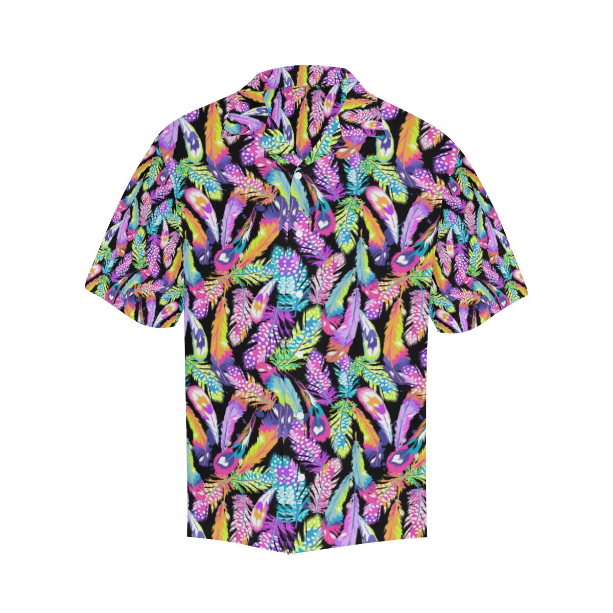 Neon Feather Pattern Hawaii Shirt For Men And Women Ha3271