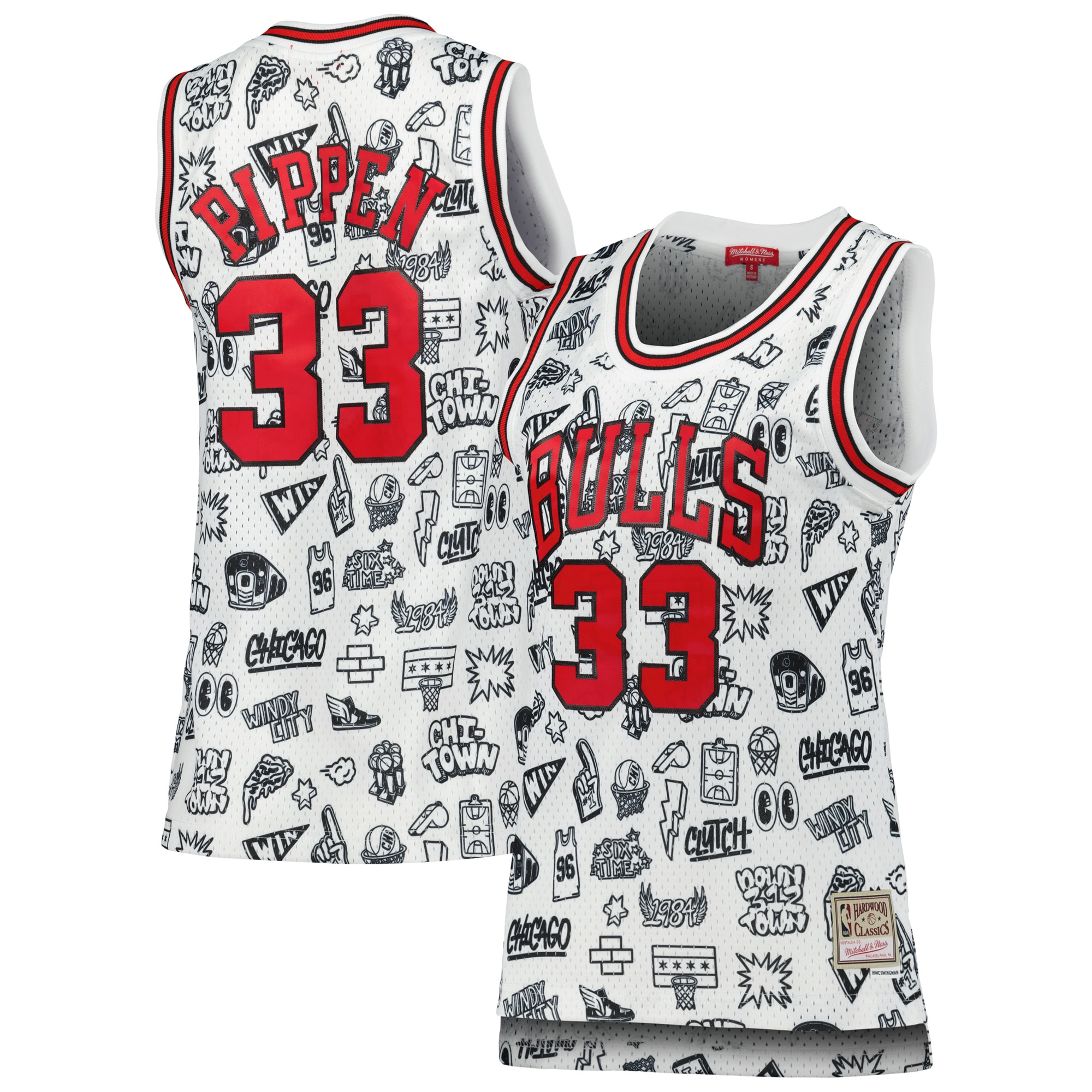 Scottie Pippen Chicago Bulls Mitchell & Ness Women's 1997 Doodle Swingman Jersey – White