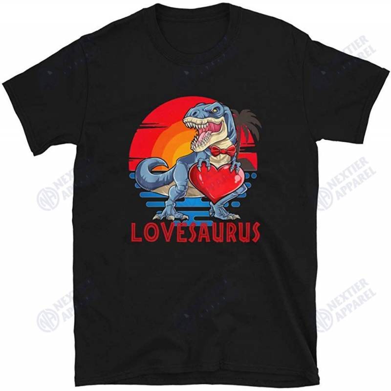 Valentines Day Dinosaur Lovesaurus Hearts Boys Teens Gift T-shirt