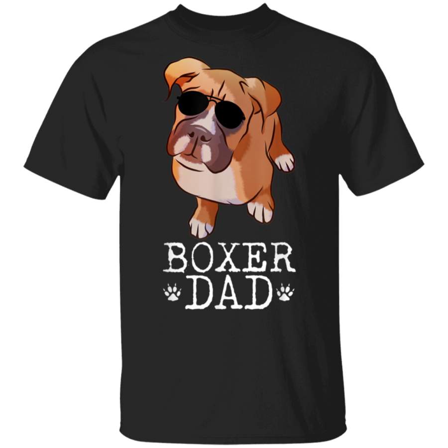 Vintage Boxer Dad Funny Dog Lover Gift For Papa Father Tshirt