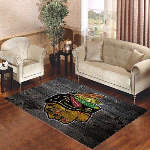 Chicago Blackhawks Wood Logo Living Room Carpet Rugs Area Rug For Living Room Bedroom Rug Home Decor