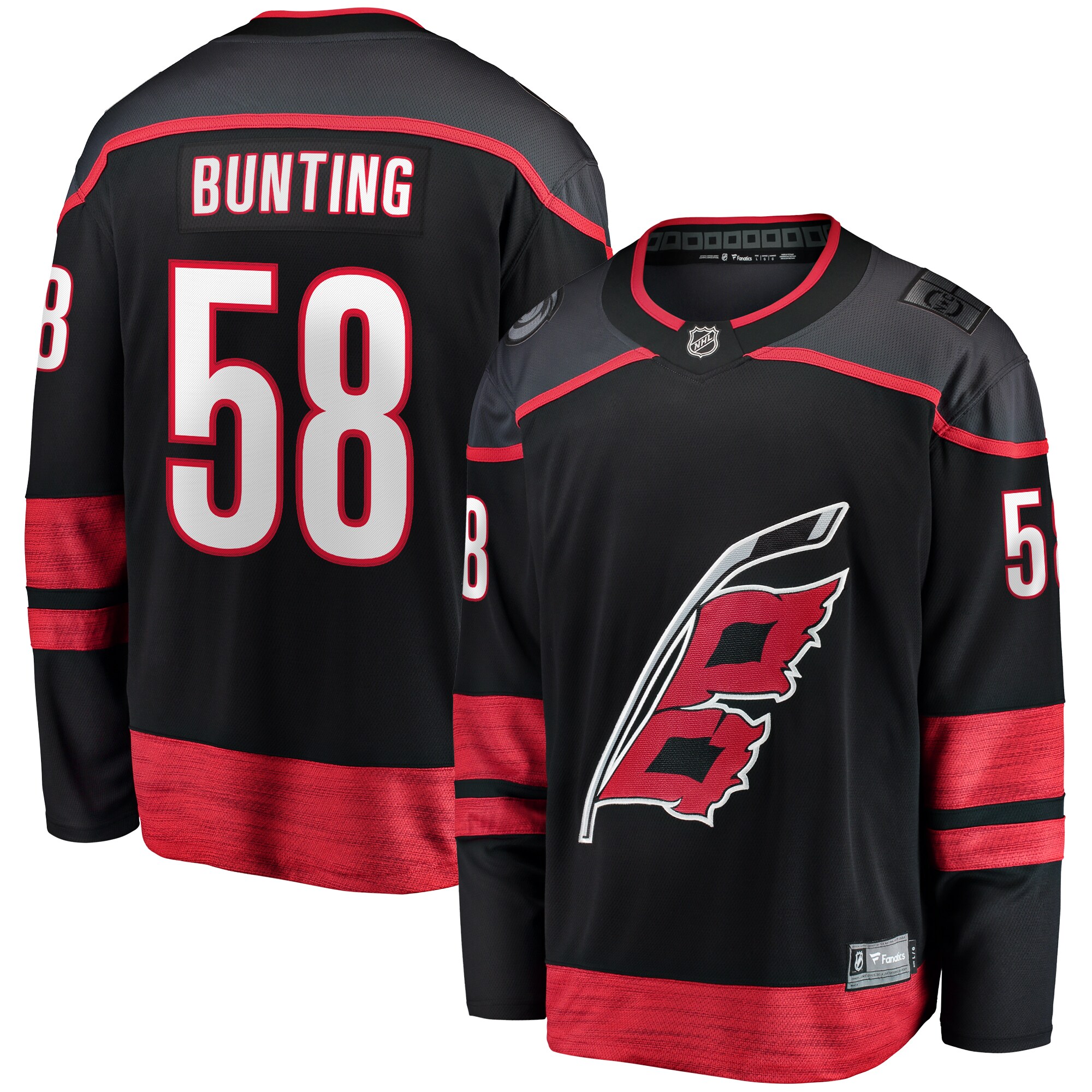 Men's Carolina Hurricanes Michael Bunting Black Home Breakaway Jersey