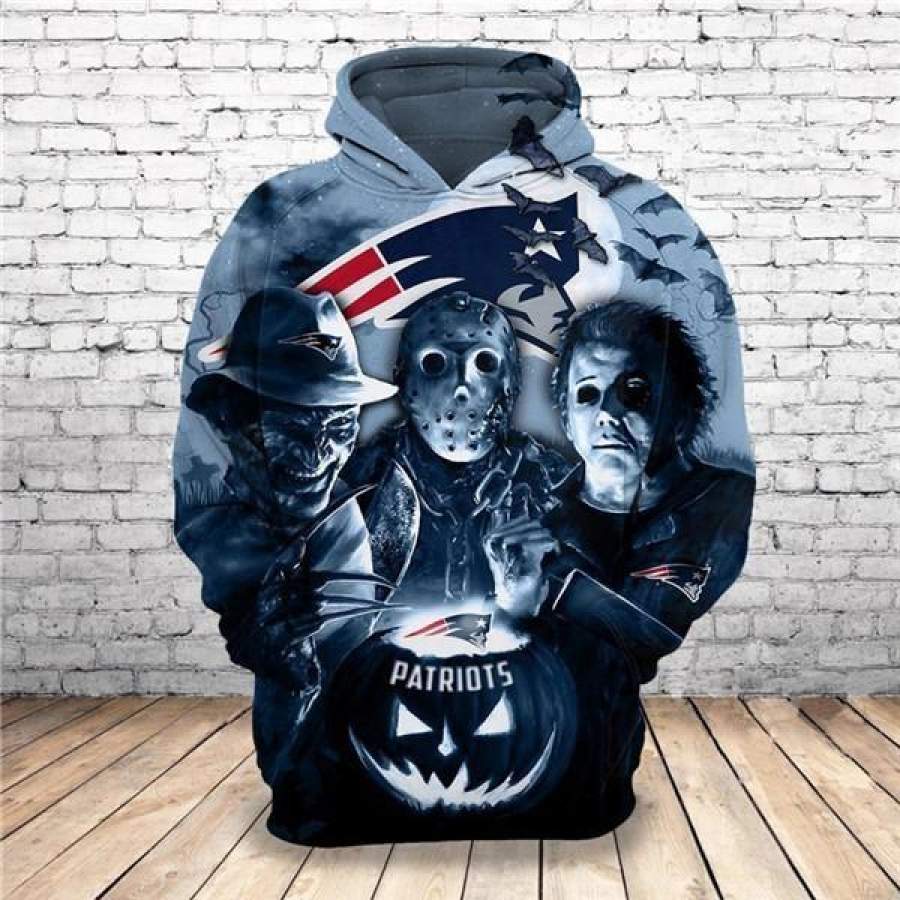 New England Patriots Halloween Hoodie Unisex 3D All Over Print