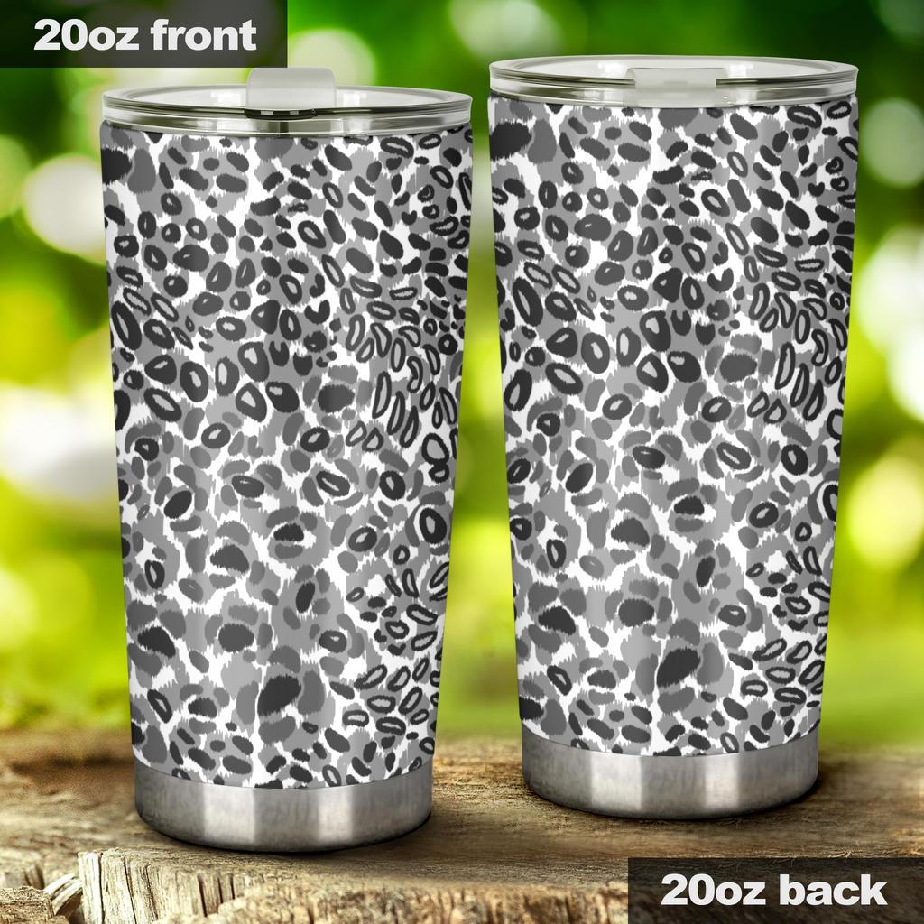 Gray Leopard Texture Pattern Tumbler