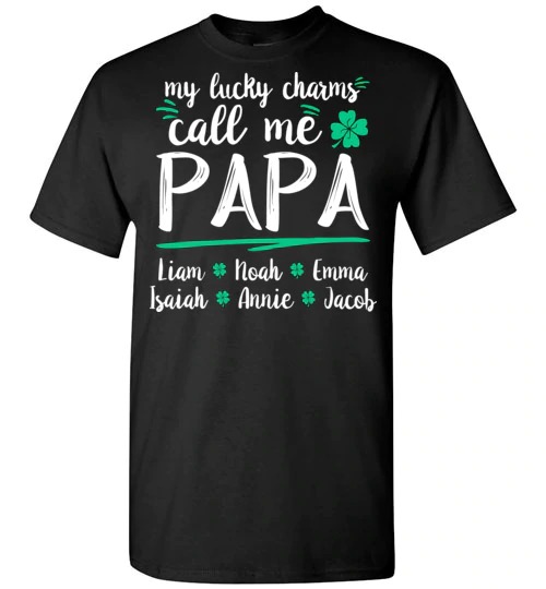 Custom Papa Unisex T-Shirt For Men Women Dad Shirts Fathers Day Gifts Ideas Ht