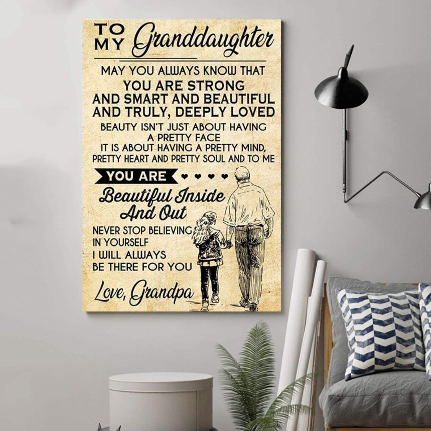 Cara Poster – Family Poster – Grandpa To Granddaughter – May You Always – Wall Art – Home Decor – Wall Decor