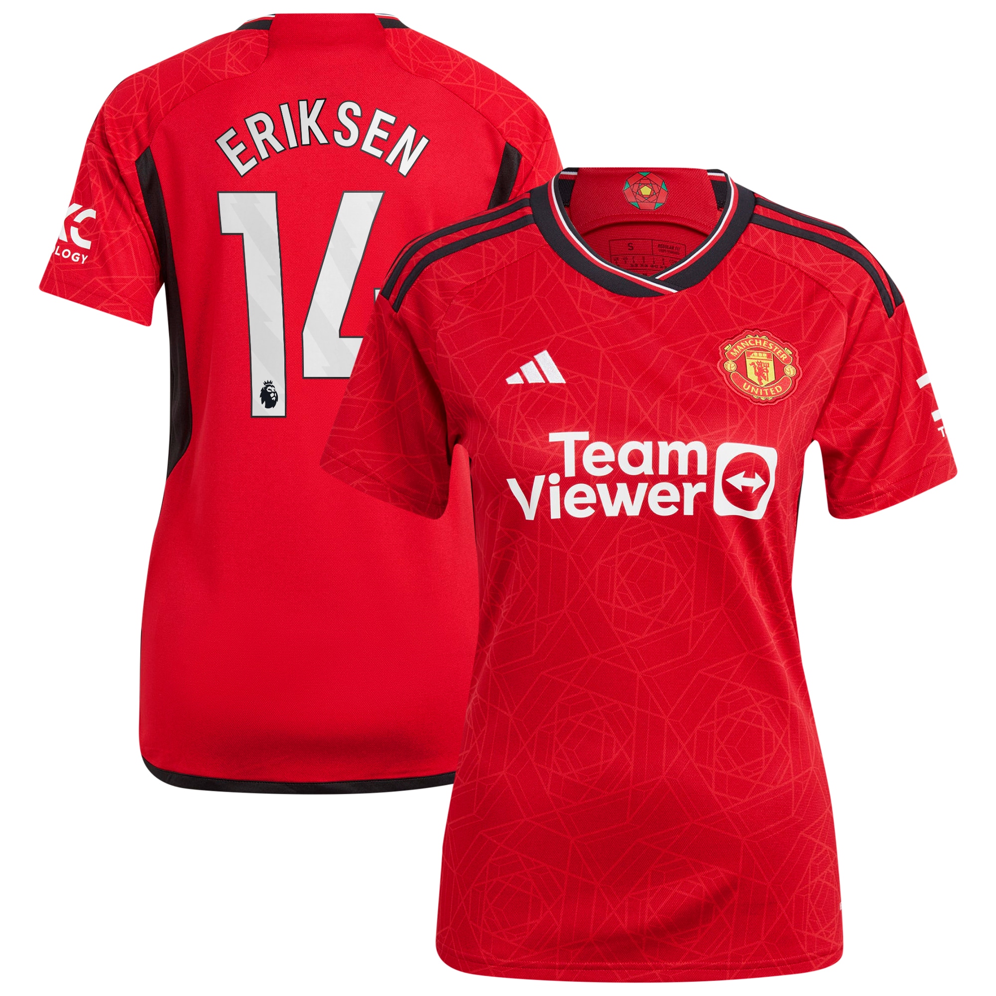 Christian Eriksen Manchester United Women's 2023/24 Home Replica Player Jersey – Red