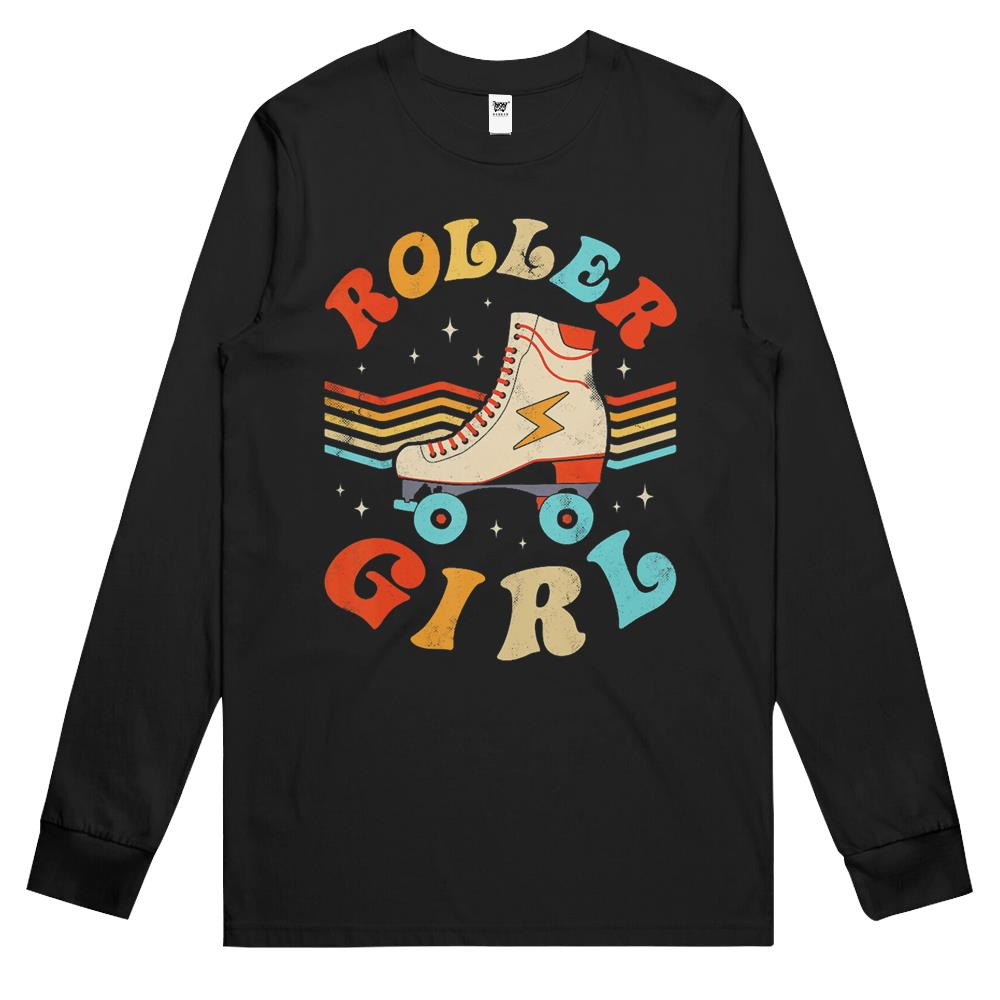 Roller Girl Skater Skating Retro Vintage 70S 80S Skates Gift Long Sleeve T Shirts