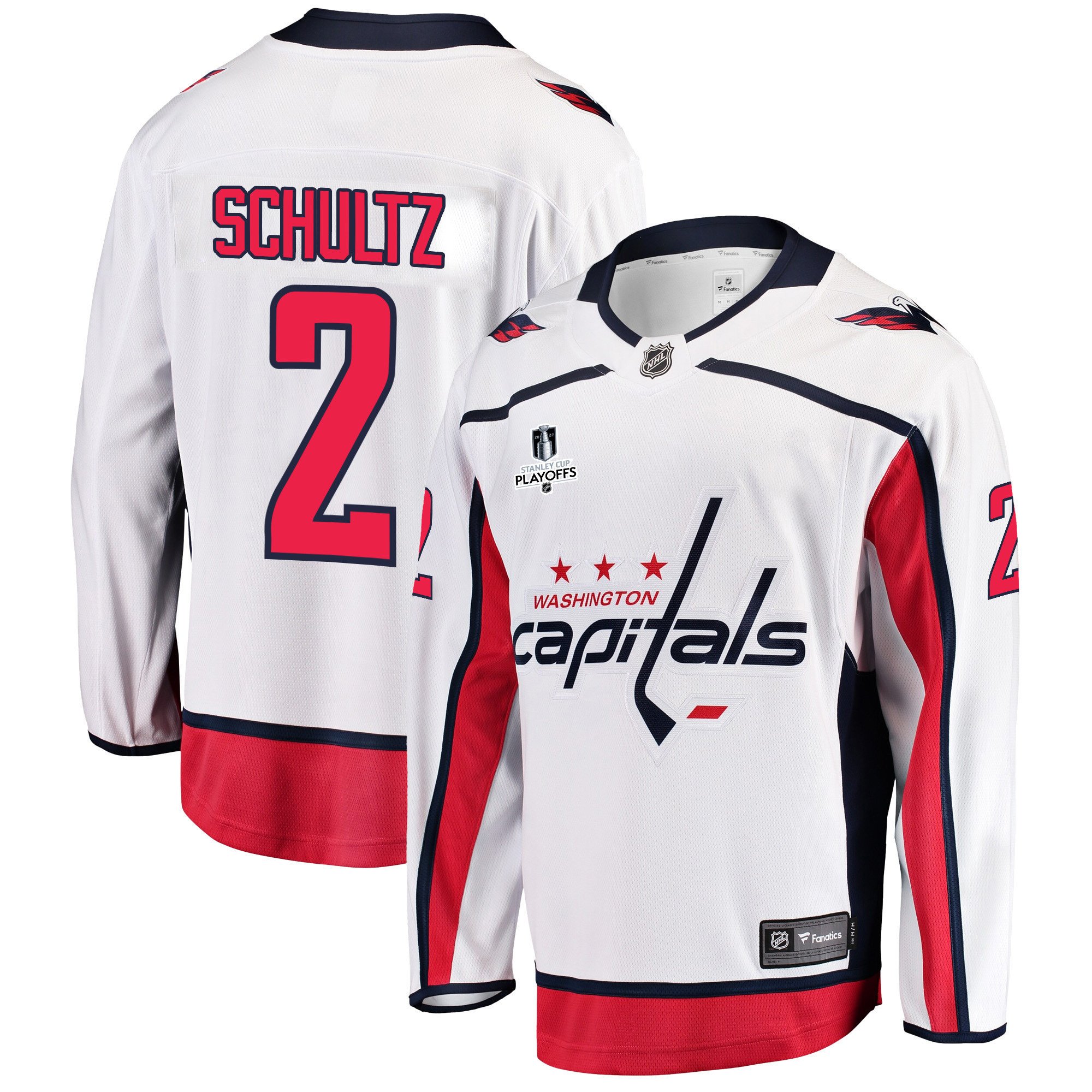 Washington Capitals Justin Schultz 2 Away 2022 Stanley Cup Playoffs Breakaway Men Jersey – White