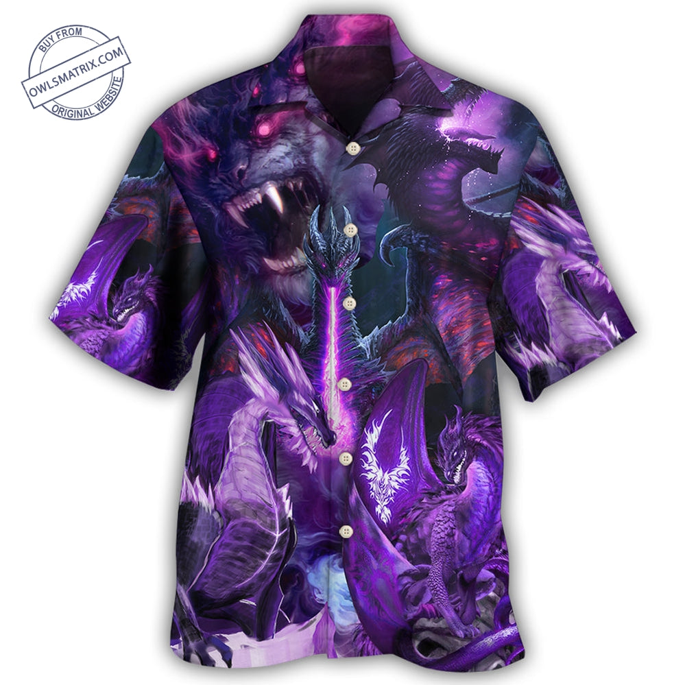 Dragon Dark Purple Lightning Art Style Hawaii Shirt Ha95856