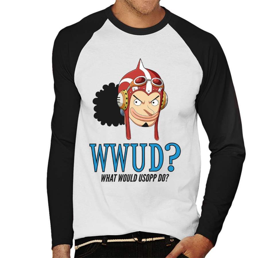 WWUD What Would Usopp Do One Piece Men’s Baseball Long Sleeved T-shirt