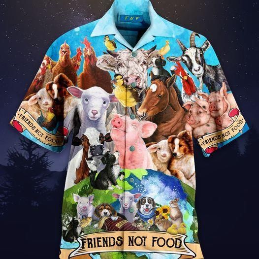 Get Now Friends Not Food Happy Farm Hawaii Aloha Shirts Ha105498