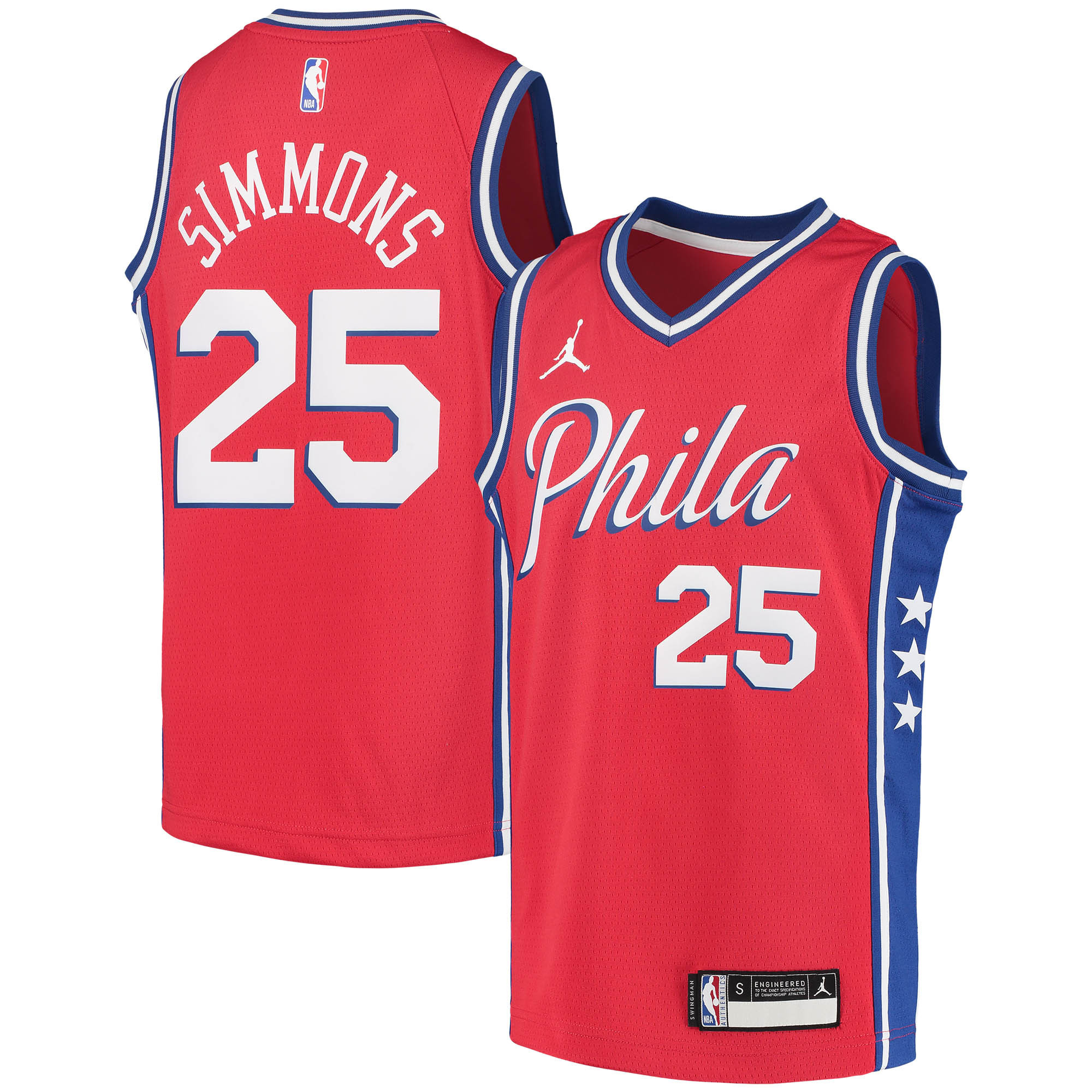 Ben Simmons Philadelphia 76ers Jordan Brand 2020/21 Swingman Player Jersey – Statement Edition – Red NBA